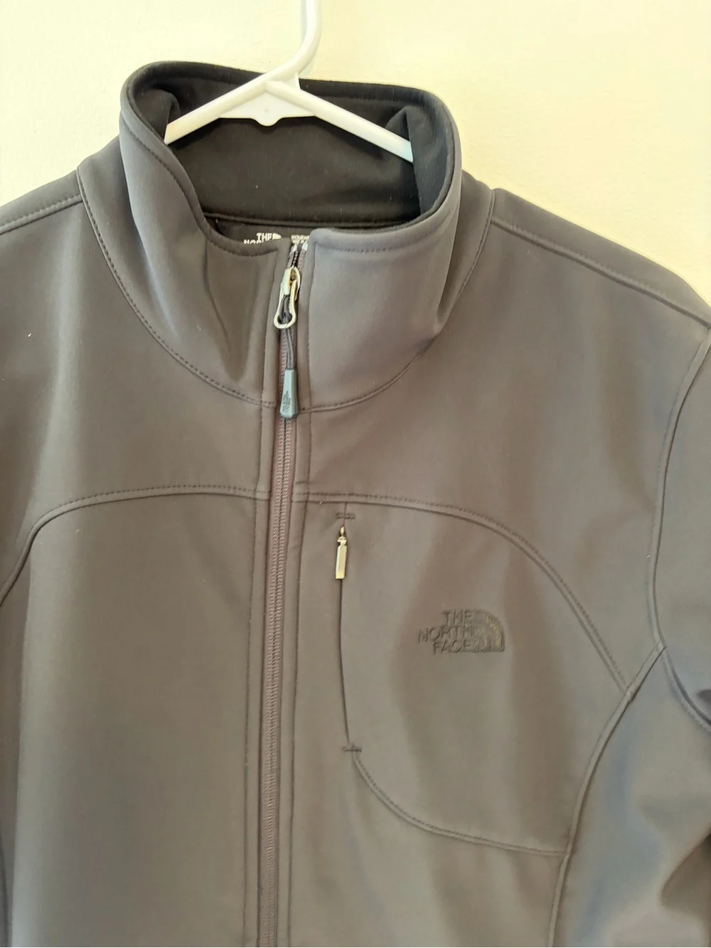 The North Face Jacket Womens Large Black WindWall Softshell Hooded Fleece Lined